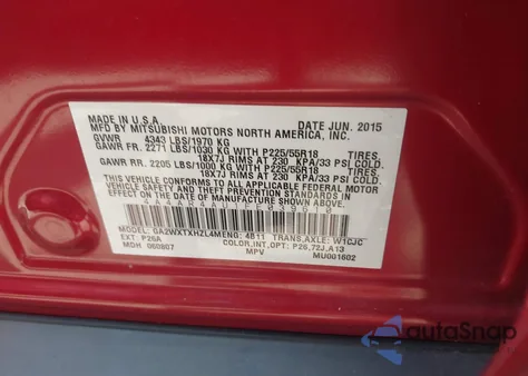 2015 Mitsubishi Outlander Sport Se from USA, damaged, VIN 4A4AR4AU1FE039610